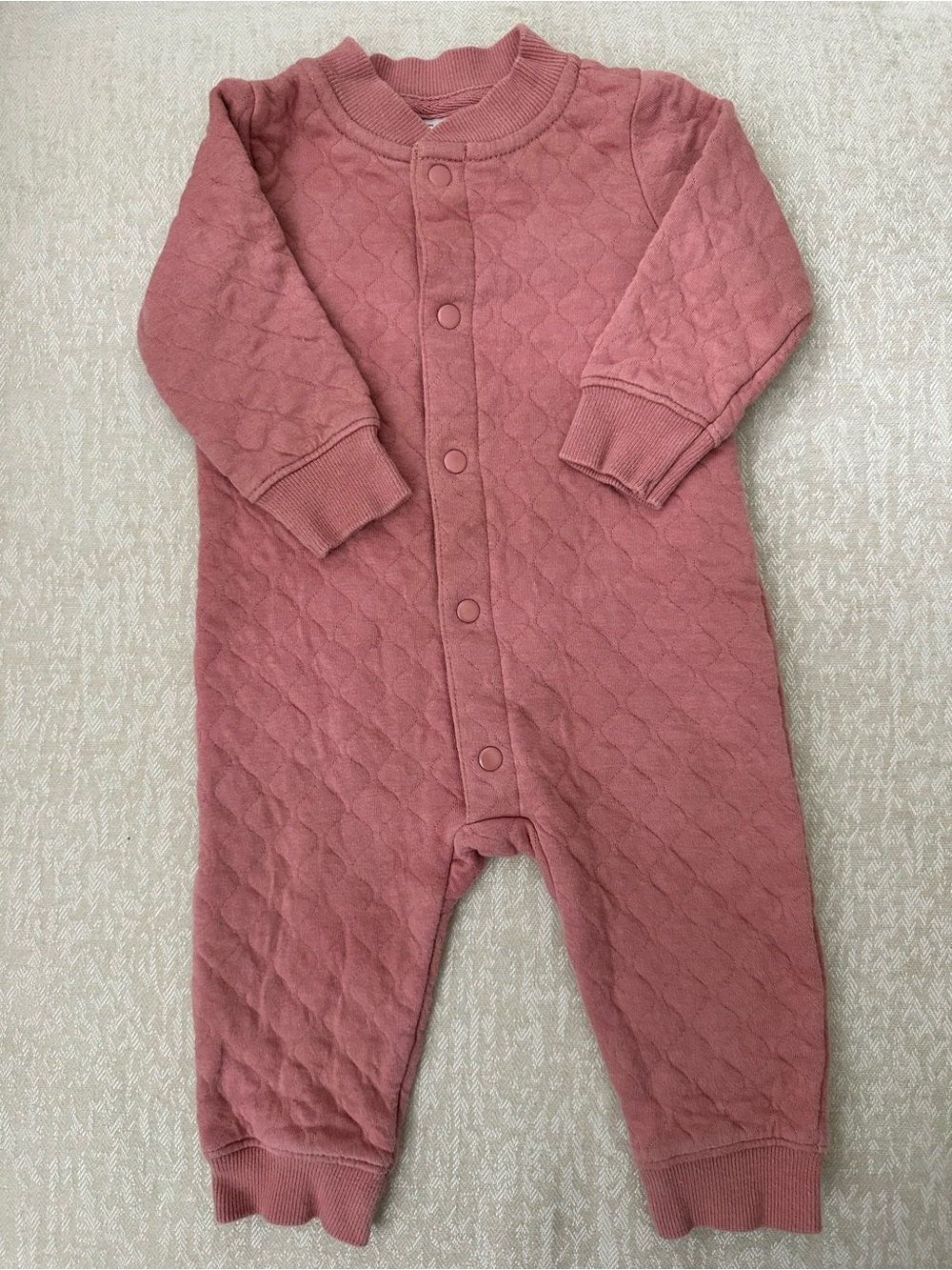 Carter's Quilted One-Piece Footie in Dusty Rose